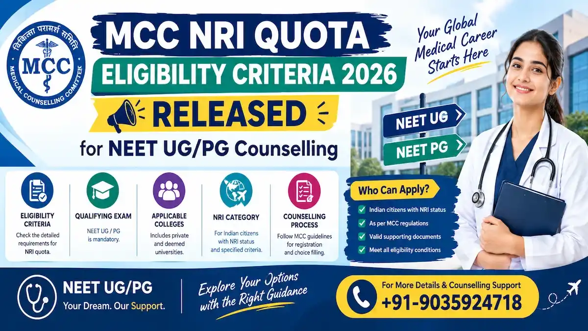 MCC NRI Quota Eligibility Criteria 2026 Released for NEET UG_PG Counselling