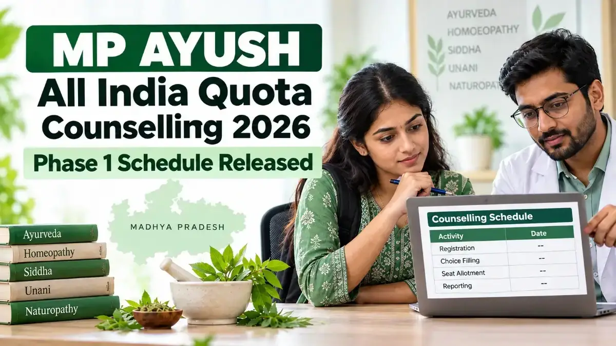 MP AYUSH All India Quota Counselling 2026 Phase 1 Schedule Released