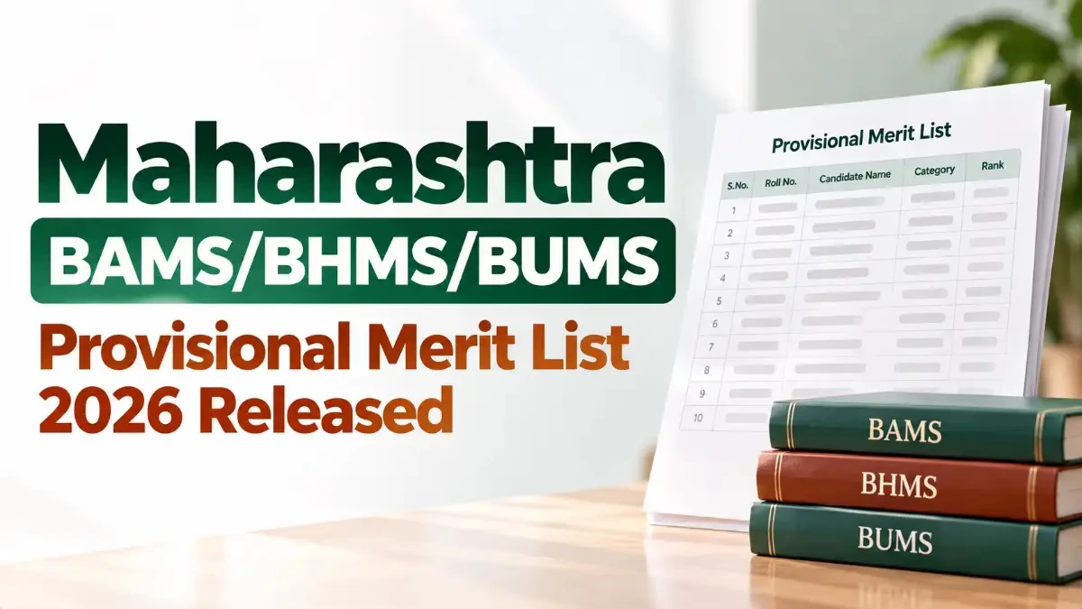 Maharashtra BAMS BHMS BUMS Provisional Merit List 2026 Released
