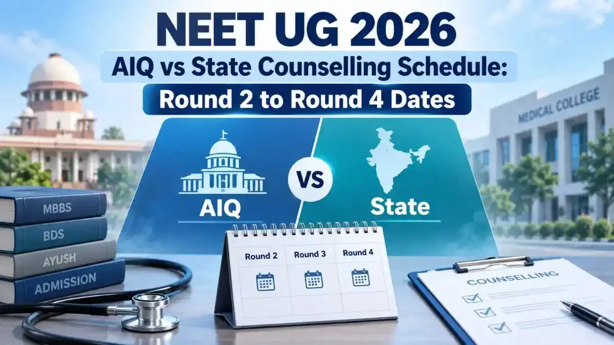 NEET UG 2026 AIQ vs State Counselling Schedule Round 2 to Round 4 Dates