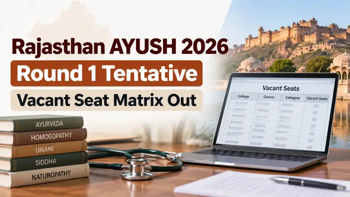 Rajasthan AYUSH 2026 Round 1 Tentative Vacant Seat Matrix Out