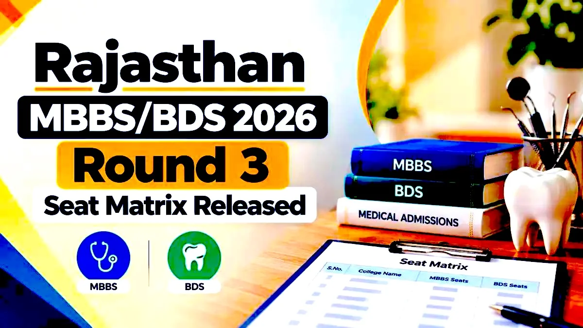 Rajasthan MBBS/BDS 2026 Round 3 Seat Matrix Released