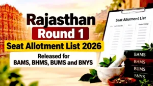Rajasthan Round 1 Seat Allotment List 2026 Released