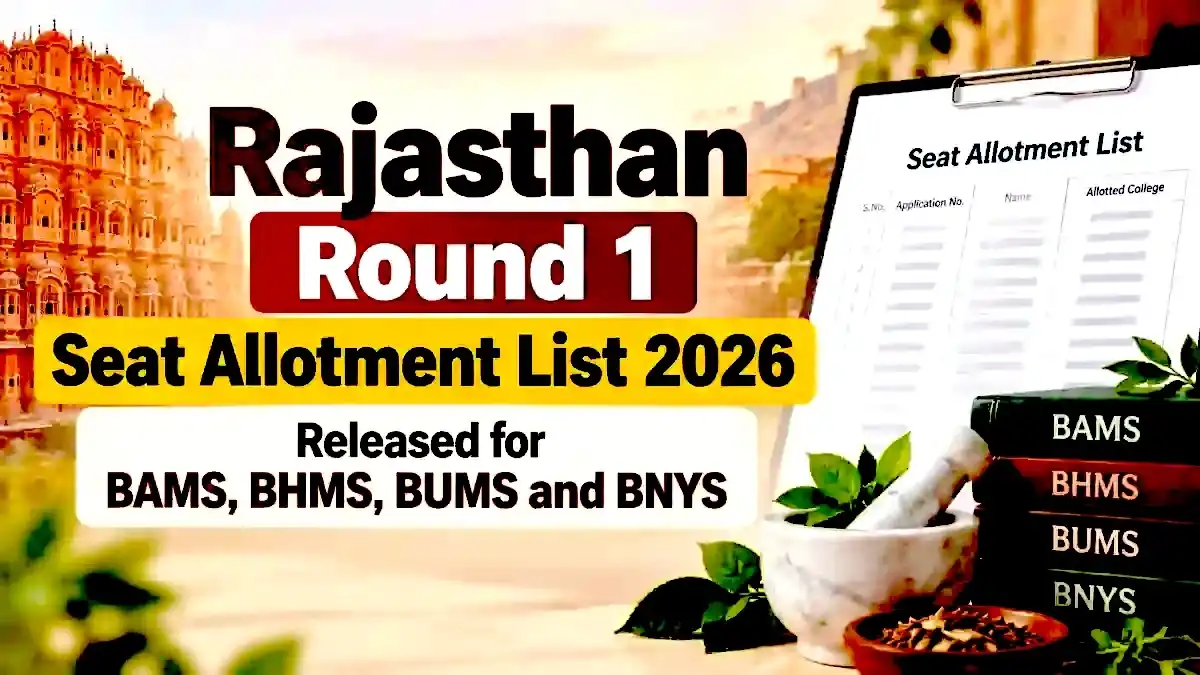 Rajasthan Round 1 Seat Allotment List 2026 Released