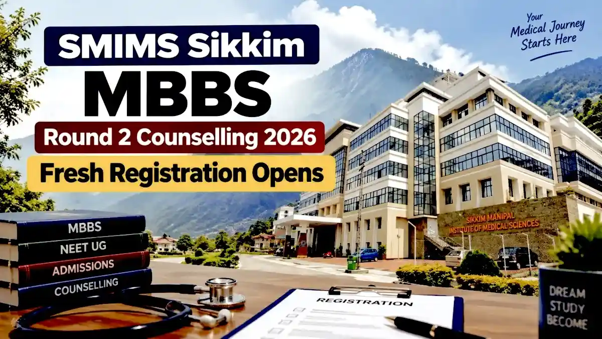 SMIMS Sikkim MBBS Round 2 Counselling 2026 Fresh Registration Opens