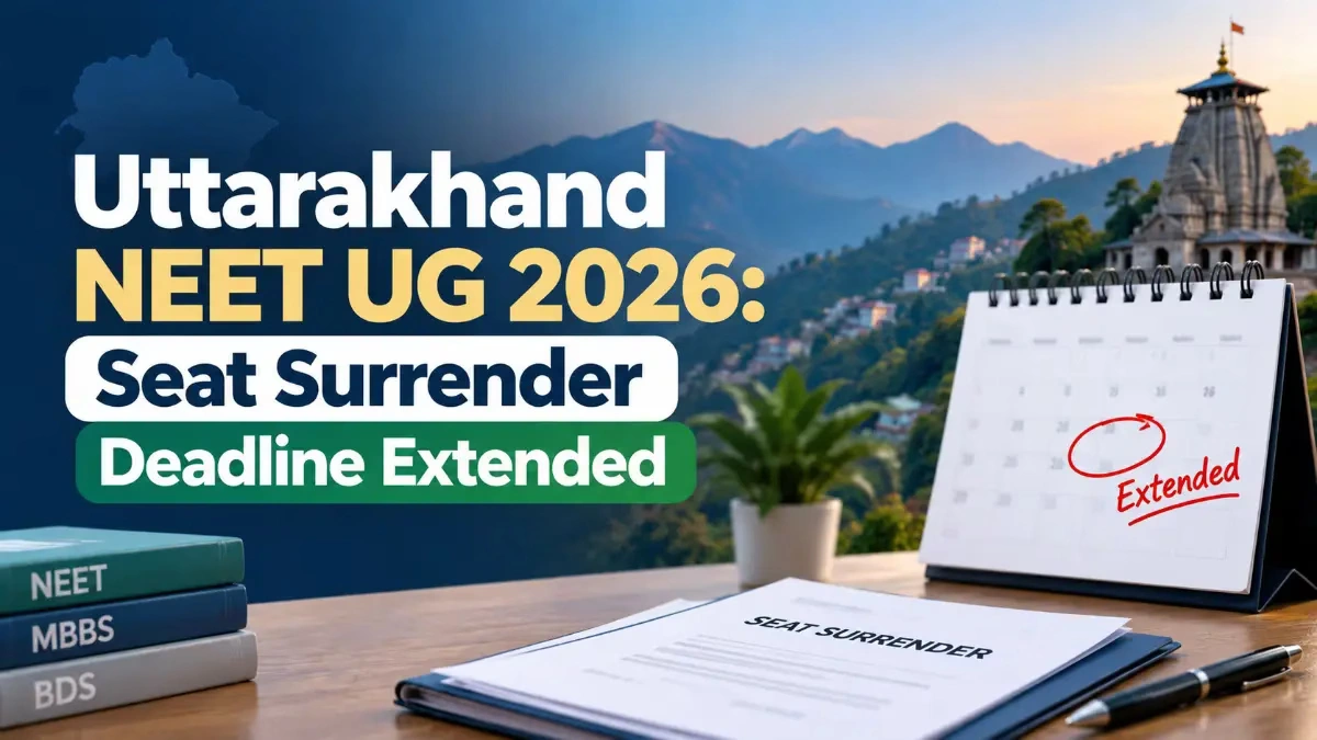 Uttarakhand NEET UG 2026 Freeze Float Seat Surrender Deadline Extended