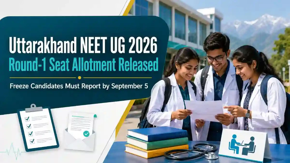 Uttarakhand NEET UG 2026 Round-1 Seat Allotment Released