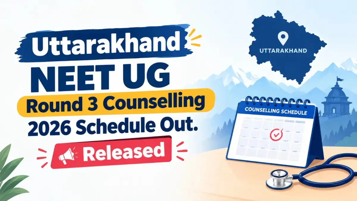 Uttarakhand NEET UG Round 3 Counselling 2026 Schedule Out