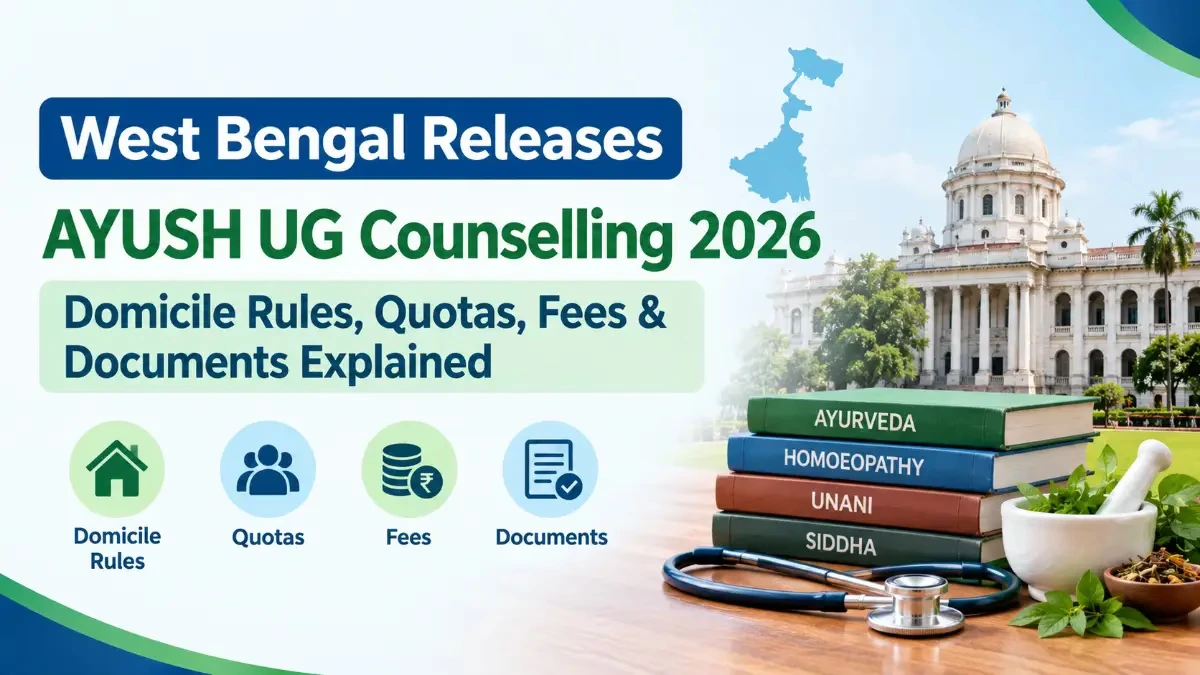 West Bengal Releases AYUSH UG Counselling 2026 Domicile Rules