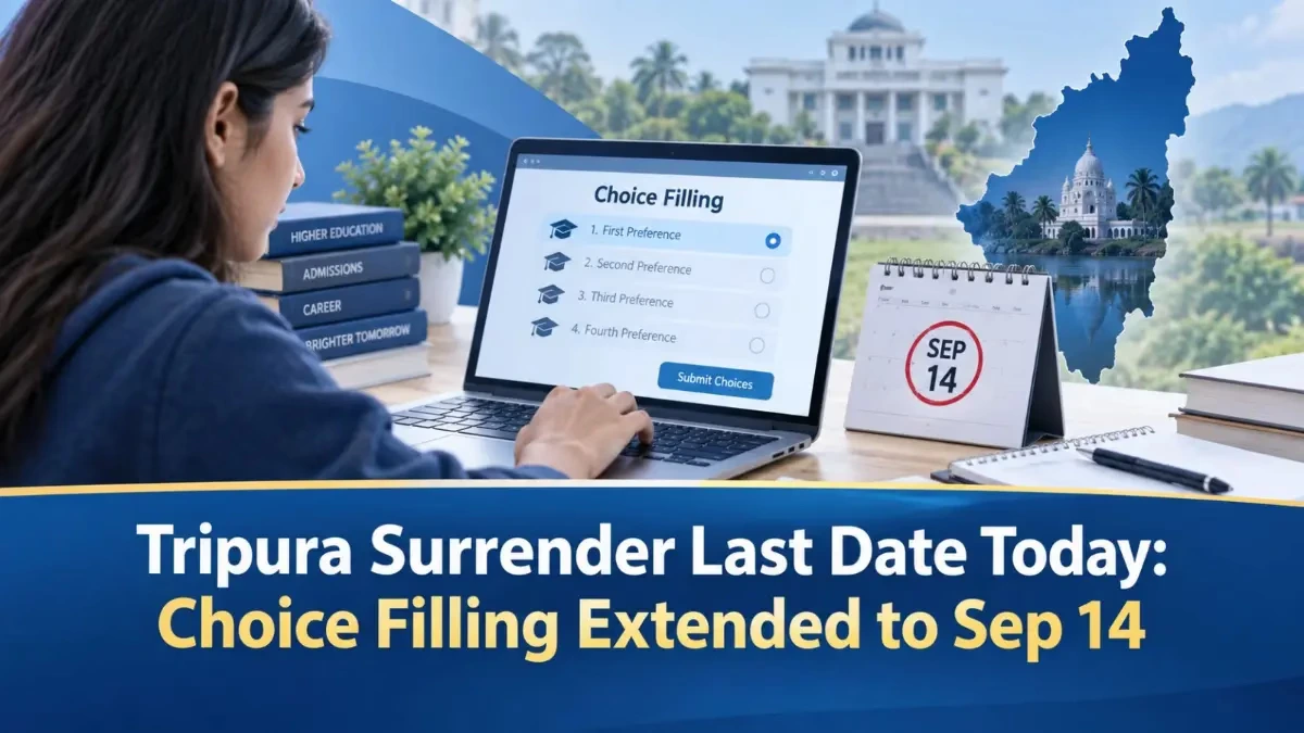 tripura surrender last date today choice filling extended to sep 14