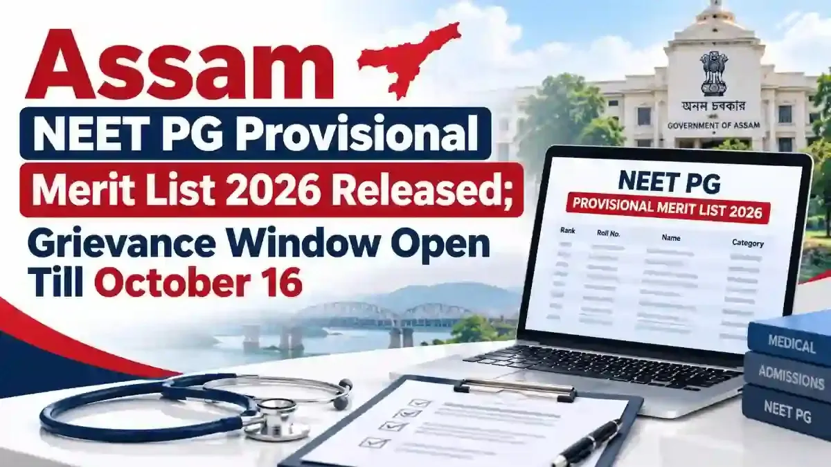 Assam NEET PG Provisional Merit List 2026 Released