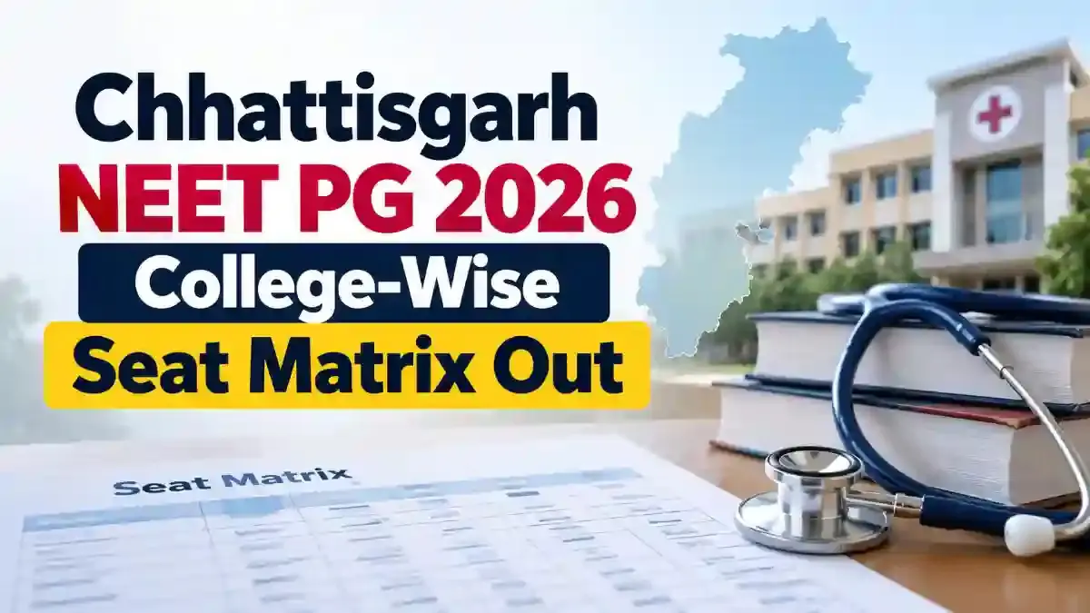 Chhattisgarh NEET PG 2026 College-Wise Seat Matrix Out