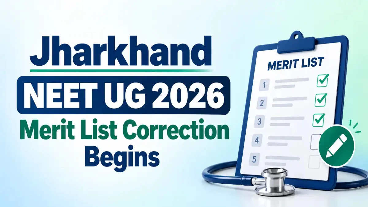 Jharkhand NEET UG 2026 Merit List Correction Window Open