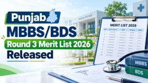 Punjab MBBS:BDS Round 3 Merit List 2026 Released