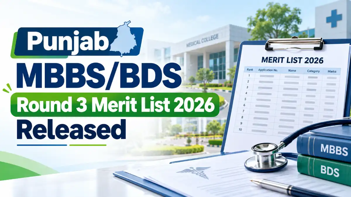 Punjab MBBS:BDS Round 3 Merit List 2026 Released