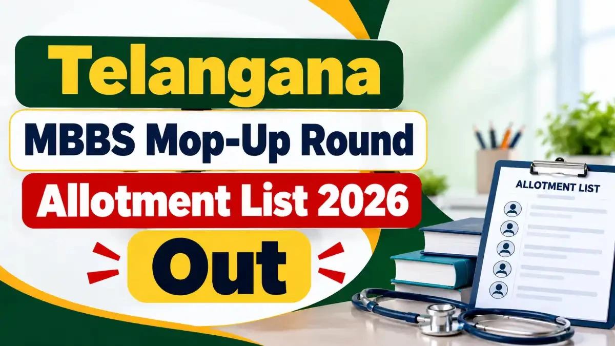 Telangana MBBS Mop-Up Round Allotment List 2026 Released