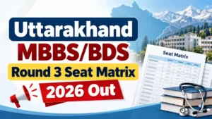 Uttarakhand MBBSBDS Round 3 Seat Matrix 2026 Out