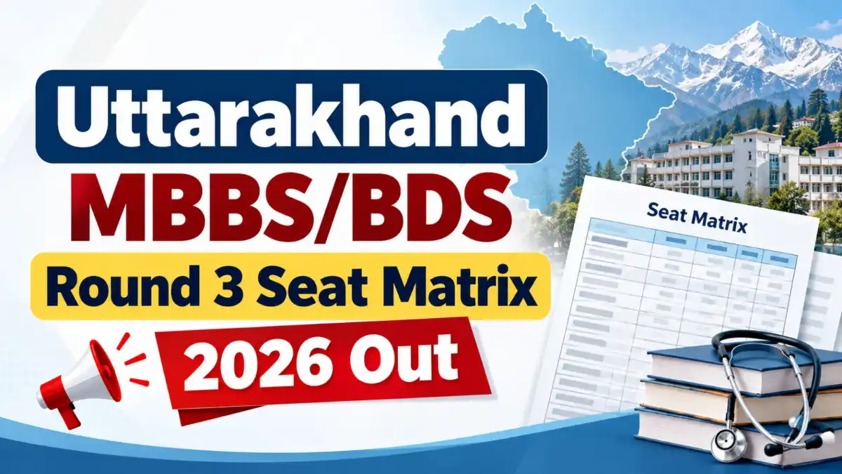 Uttarakhand MBBSBDS Round 3 Seat Matrix 2026 Out