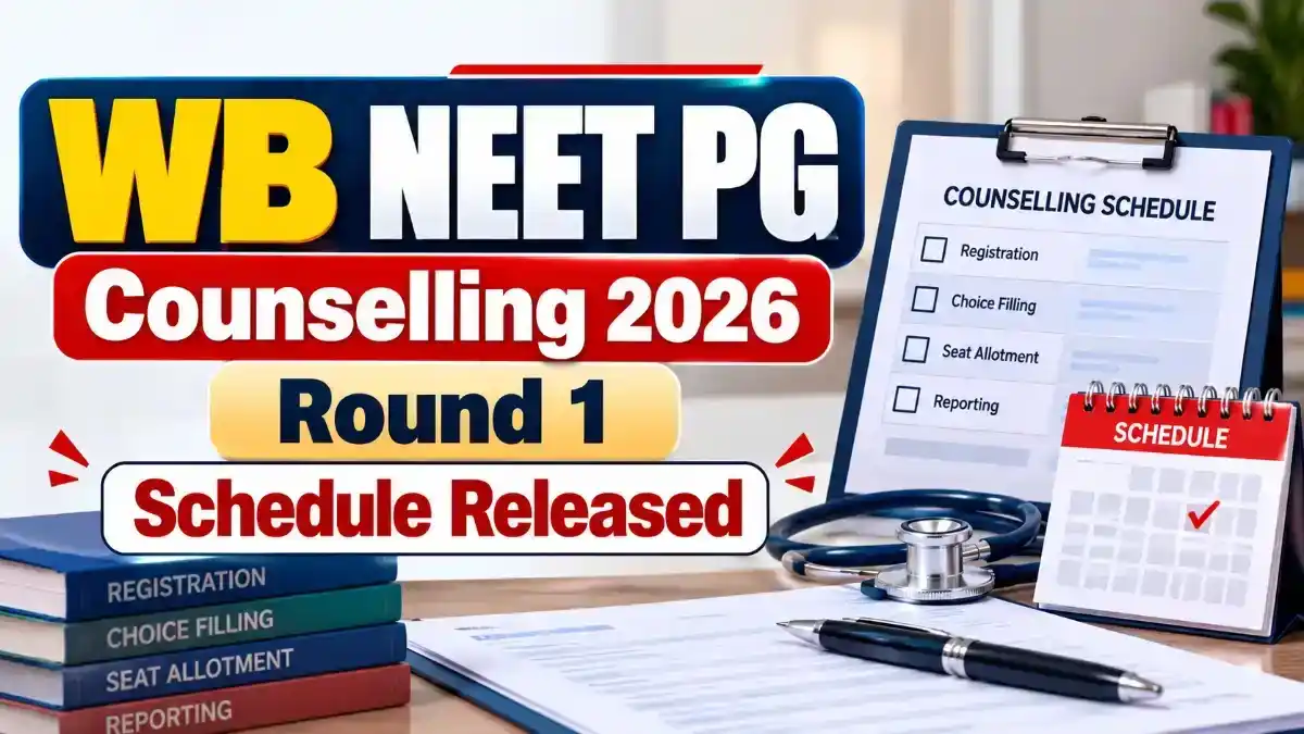 WB NEET PG Round 1 Counselling 2026 Schedule Released