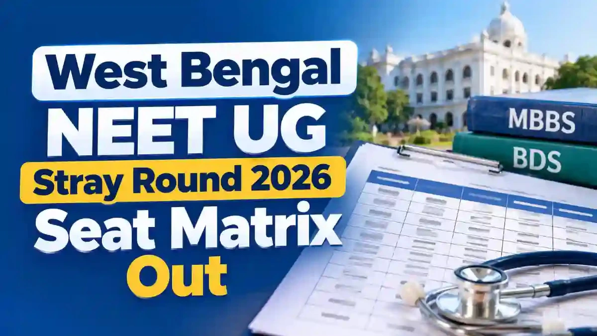 West Bengal NEET UG Stray Round 2026 Seat Matrix Out